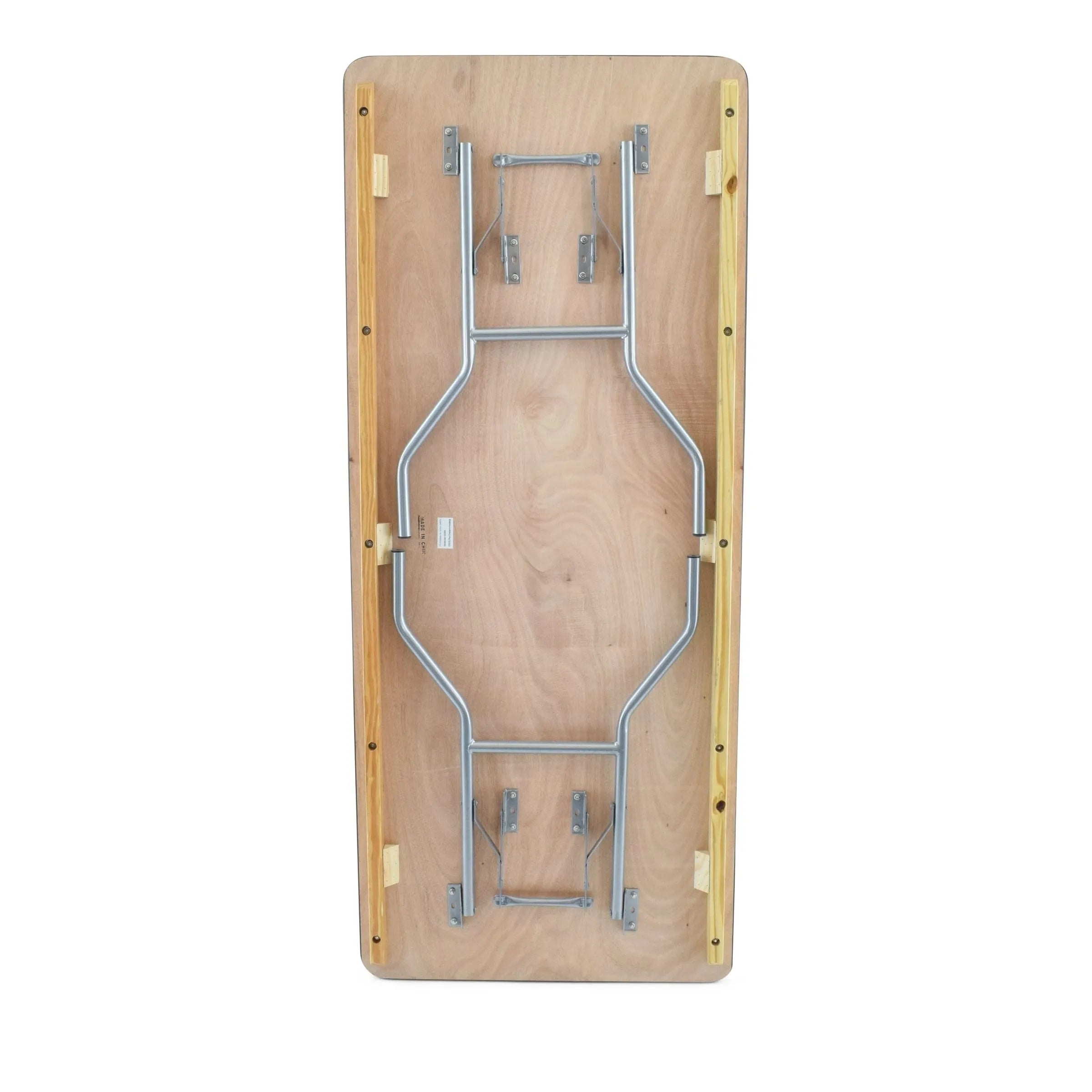 6FT Rectangular Plywood Table With Folding Legs