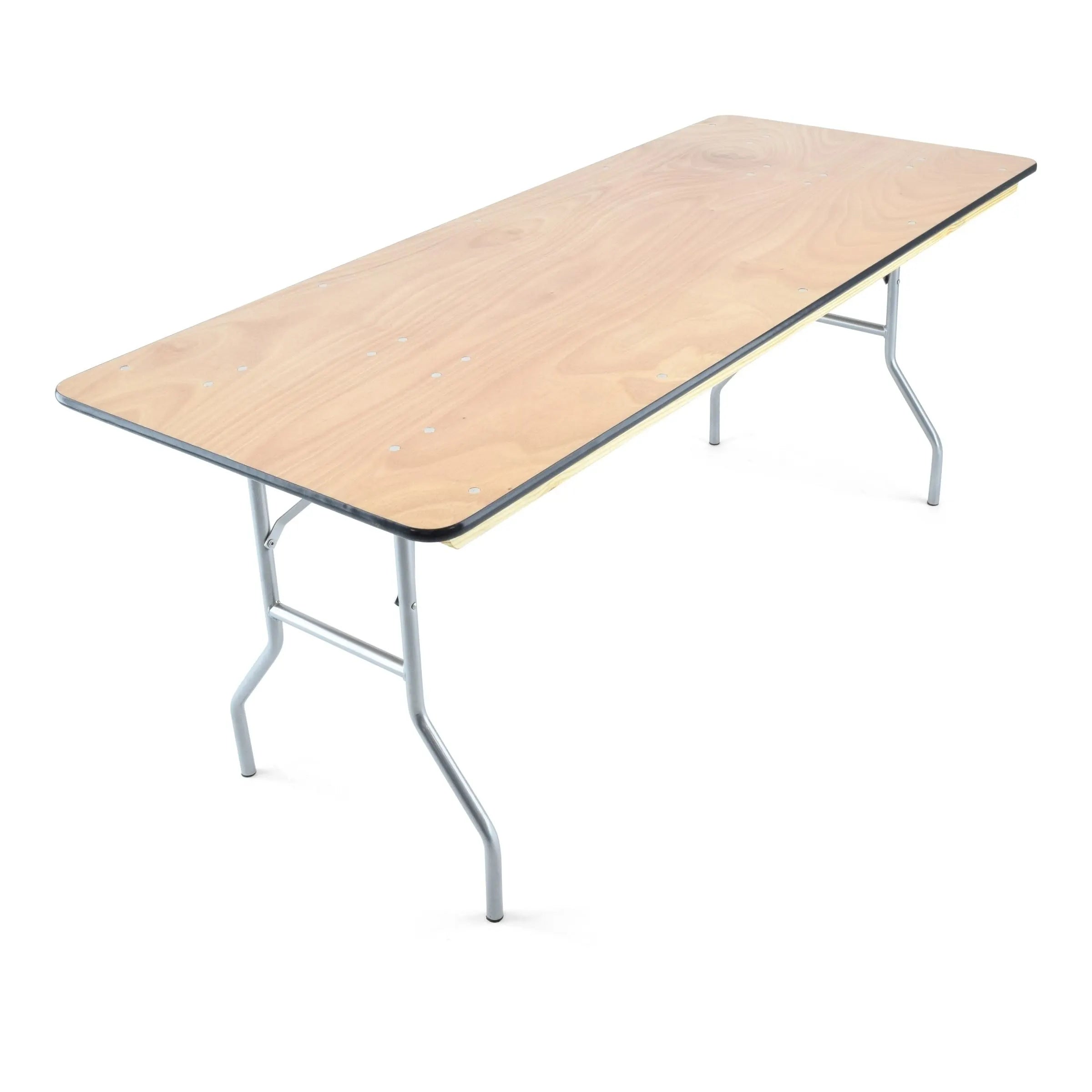 6FT Rectangular Plywood Table With Folding Legs