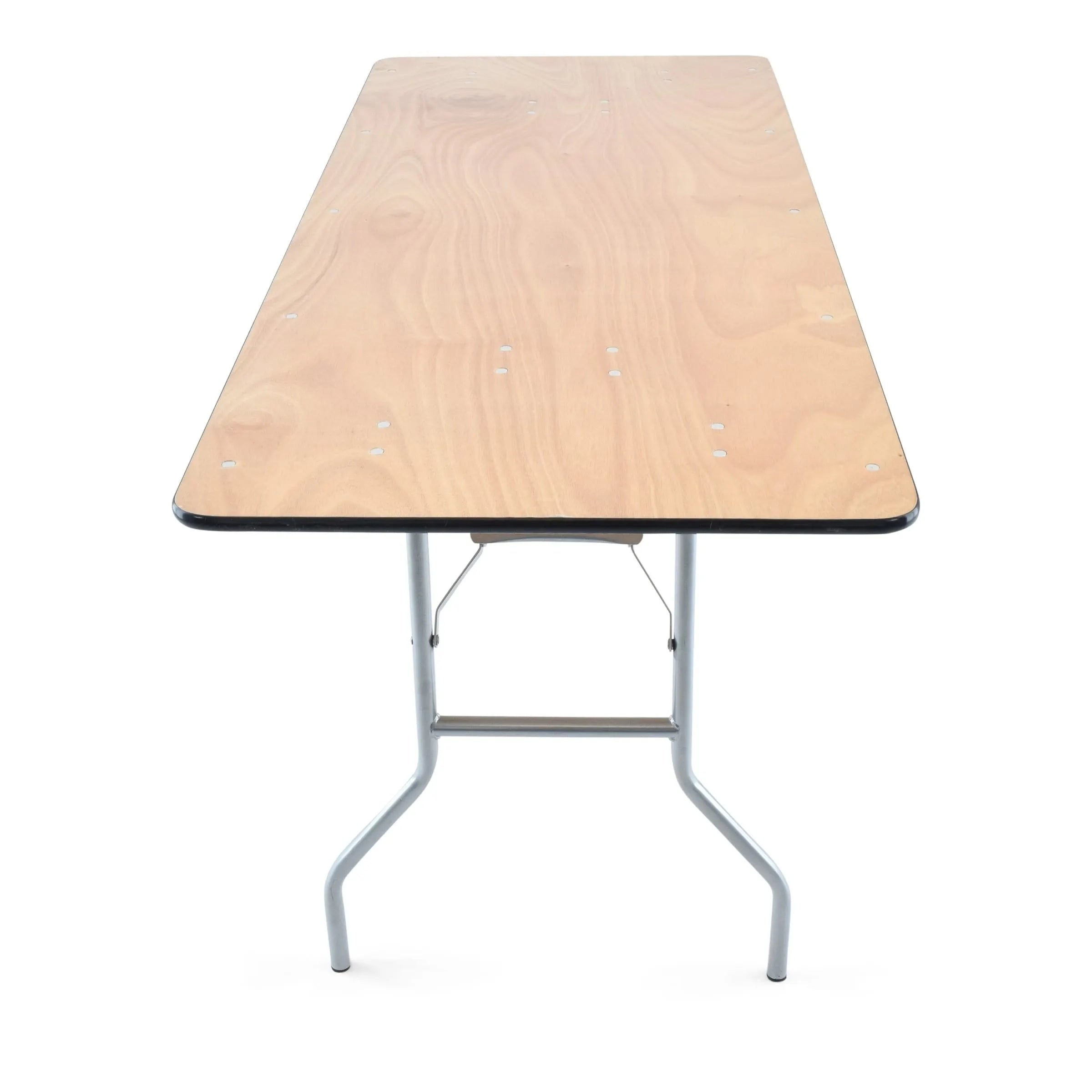 6FT Rectangular Plywood Table With Folding Legs